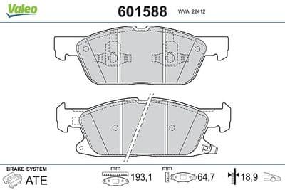 Juego de balatas de freno VALEO 601588
