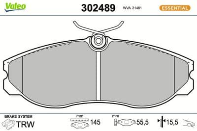 Juego de balatas de freno VALEO 302489