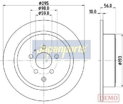 Disco de freno JAPANPARTS DP-0608C