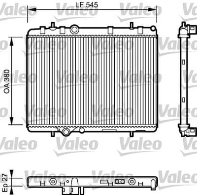 Radiador, refrigeración del motor VALEO 734423