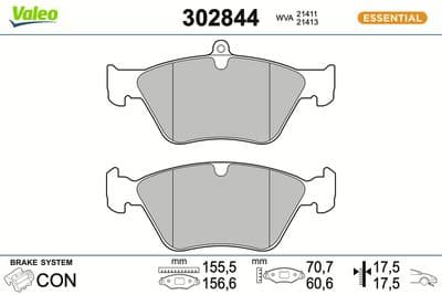 Juego de balatas de freno VALEO 302844