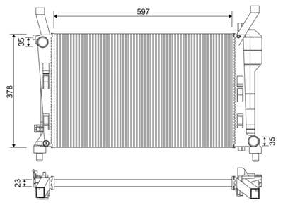 Radiador, refrigeración del motor VALEO 701336