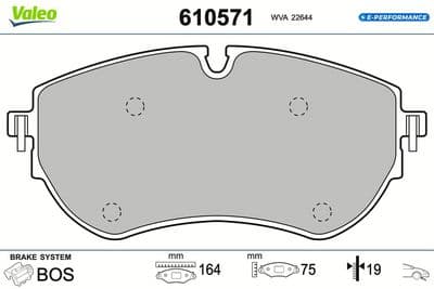 Juego de balatas de freno VALEO 610571