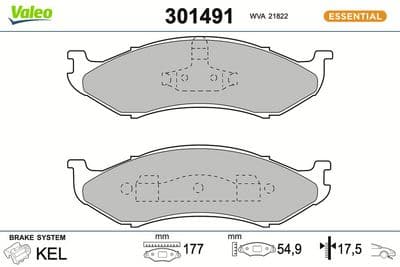 Juego de balatas de freno VALEO 301491