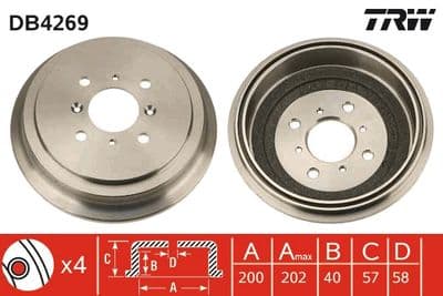 Tambor de freno TRW DB4269