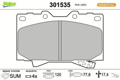 Juego de balatas de freno VALEO 301535