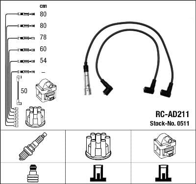 Juego de cables de encendido NGK 0511