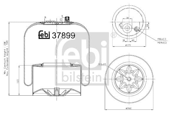 Cubrepolvo, suspensión neumática FEBI BILSTEIN 37899