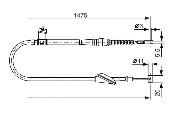 Cable de accionamiento, freno de estacionamiento BOSCH 1 987 477 608