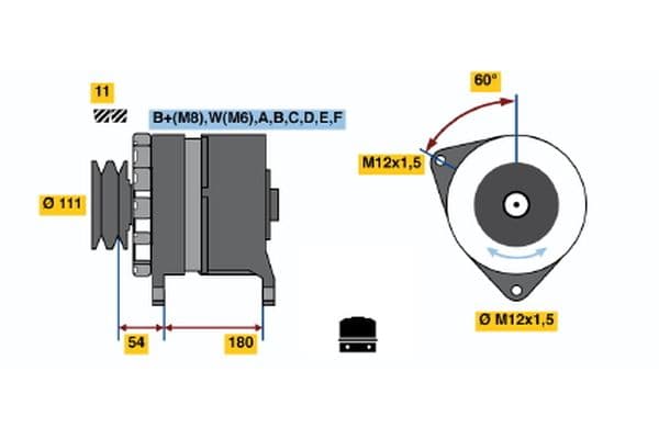 Alternador BOSCH 0 121 600 518