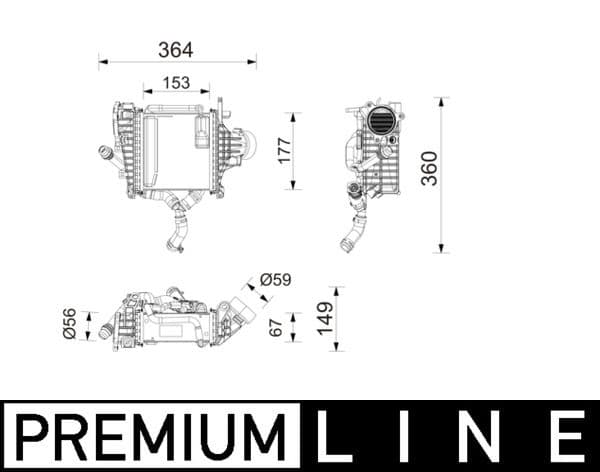 Radiador de aire de admisión MAHLE CI 750 000P