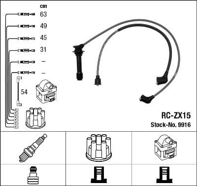 Juego de cables de encendido NGK 9916