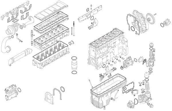 Juego completo de empaques, motor ELRING S OM 470917
