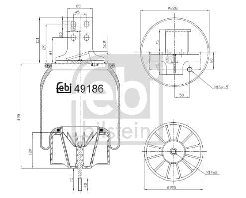 Cubrepolvo, suspensión neumática FEBI BILSTEIN 49186
