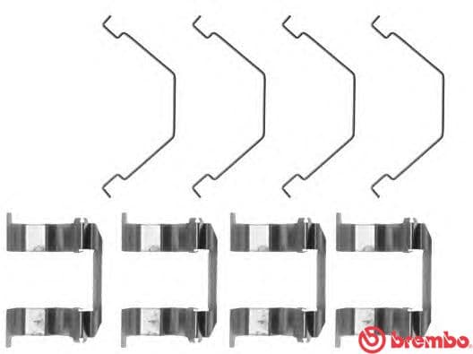 Juego de accesorios, balatas de frenos BREMBO A 02 266