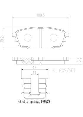 Juego de balatas de freno BREMBO P99019N