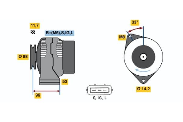 Alternador BOSCH 0 123 325 008