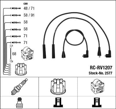 Juego de cables de encendido NGK 2577