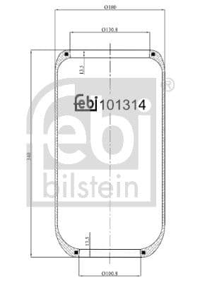 Cubrepolvo, suspensión neumática FEBI BILSTEIN 101314