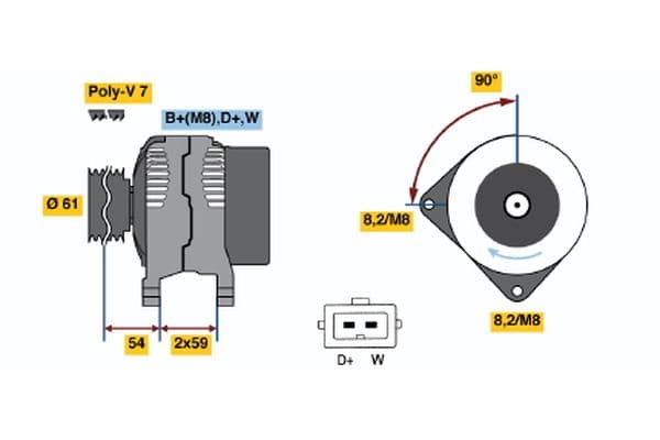 Alternador BOSCH 0 123 510 053