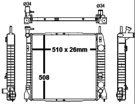 Radiador, refrigeración del motor MAHLE CR 1432 000S