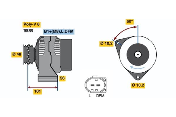 Alternador BOSCH 0 124 325 045