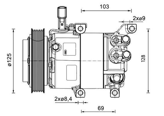 Compresor, aire acondicionado MAHLE ACP 1458 000P