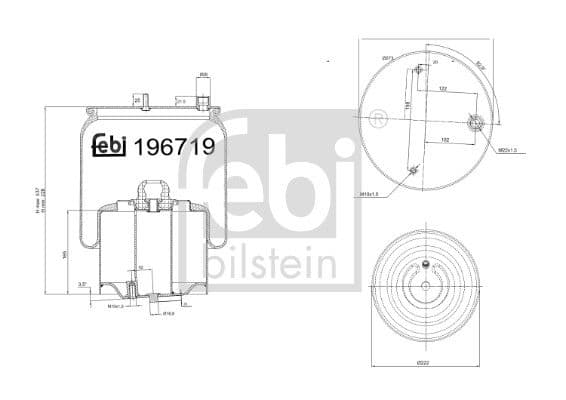 Cubrepolvo, suspensión neumática FEBI BILSTEIN 196719