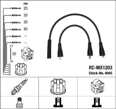 Juego de cables de encendido NGK 4945