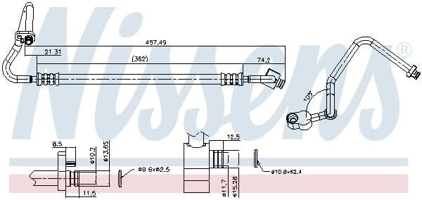 Tubería de alta presión, aire acondicionado NISSENS 84028