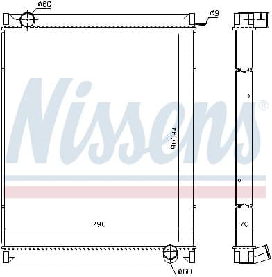 Radiador, refrigeración del motor NISSENS 63444