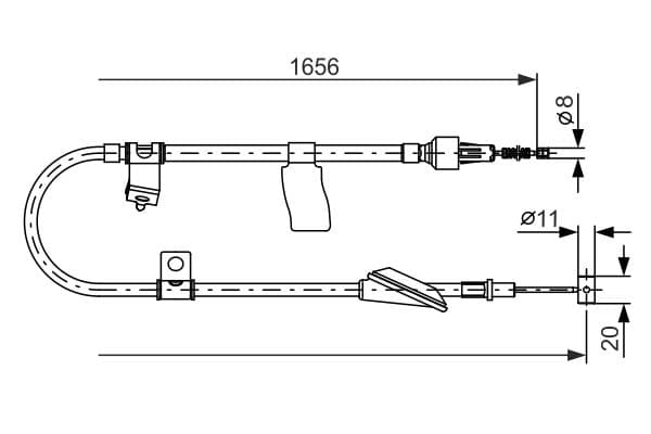 Cable de accionamiento, freno de estacionamiento BOSCH 1 987 477 610