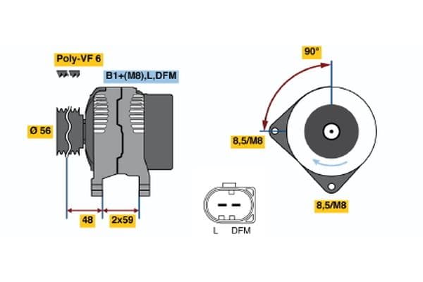 Alternador BOSCH 0 124 325 101