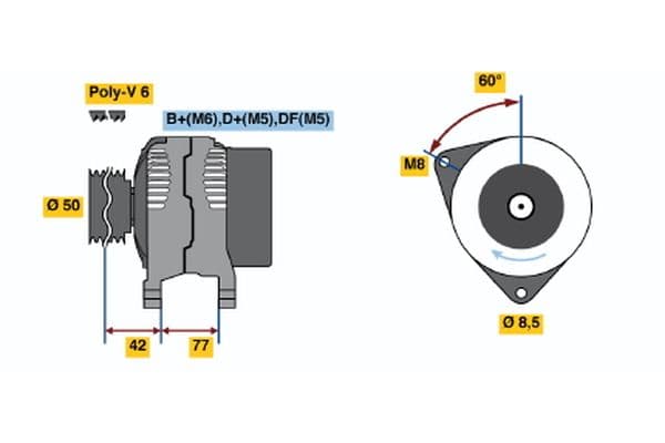 Alternador BOSCH 0 123 320 050