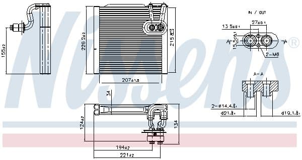Evaporador, aire acondicionado NISSENS 92483