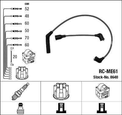 Juego de cables de encendido NGK 8648