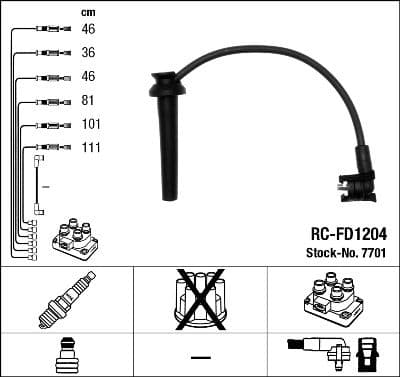 Juego de cables de encendido NGK 7701