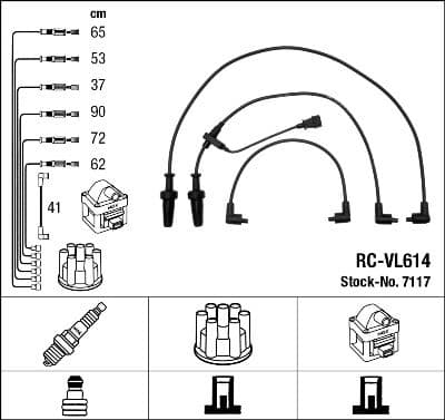 Juego de cables de encendido NGK 7117