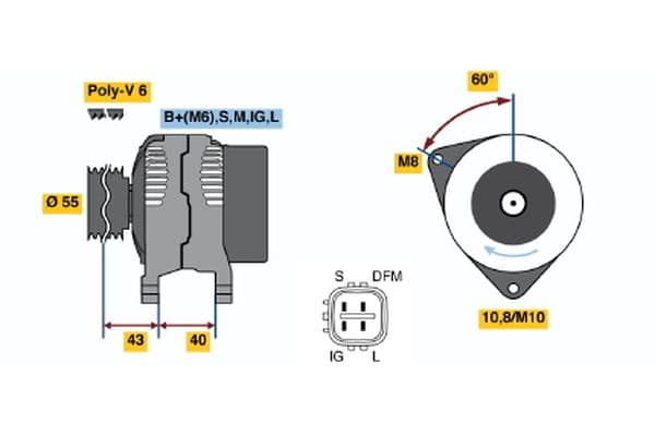 Alternador BOSCH 0 124 315 016
