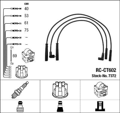 Juego de cables de encendido NGK 7372