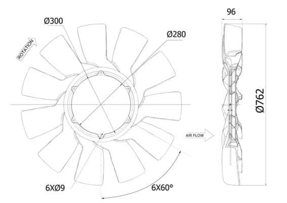 Núcleo del ventilador, refrigeración del motor MAHLE CFW 86 000P