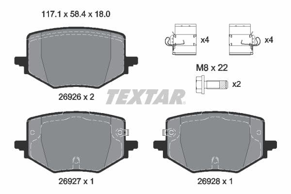 Juego de balatas de freno TEXTAR 2692601