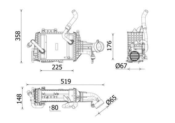 Radiador de aire de admisión MAHLE CI 665 000P