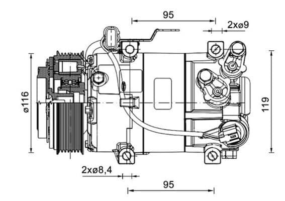Compresor, aire acondicionado MAHLE ACP 1460 000P