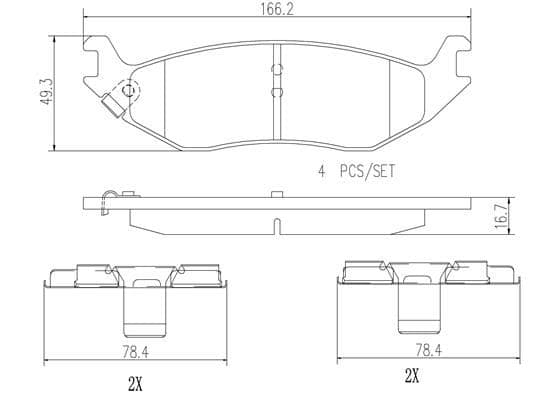 Juego de balatas de freno BREMBO P18022N