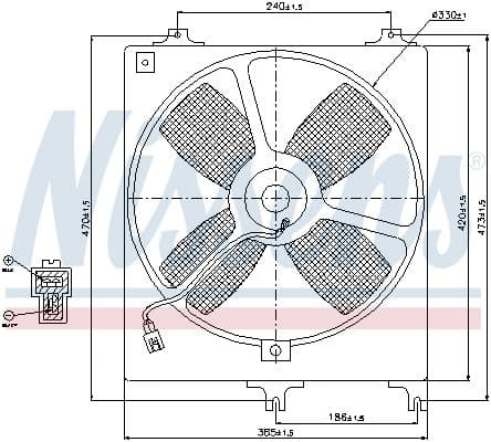 Ventilador, refrigeración del motor NISSENS 85069