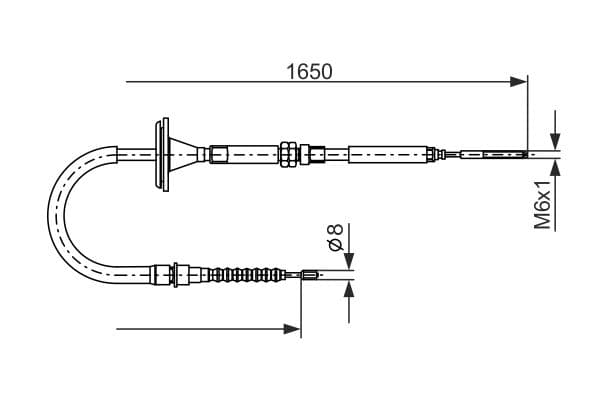 Cable de accionamiento, freno de estacionamiento BOSCH 1 987 477 482