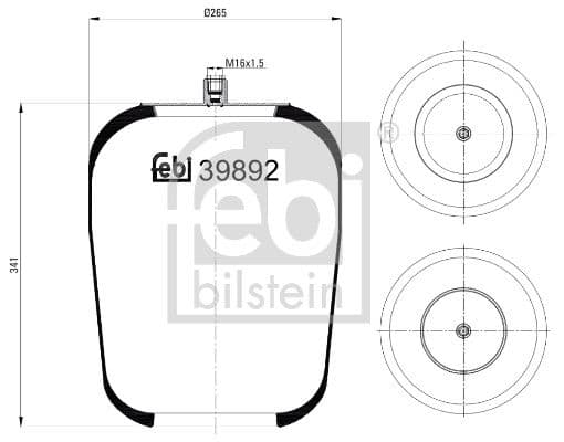 Cubrepolvo, suspensión neumática FEBI BILSTEIN 39892