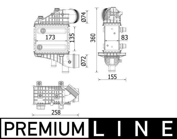 Radiador de aire de admisión MAHLE CI 552 000P