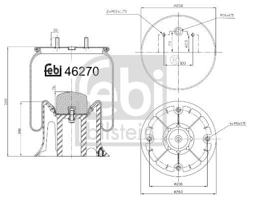 Cubrepolvo, suspensión neumática FEBI BILSTEIN 46270